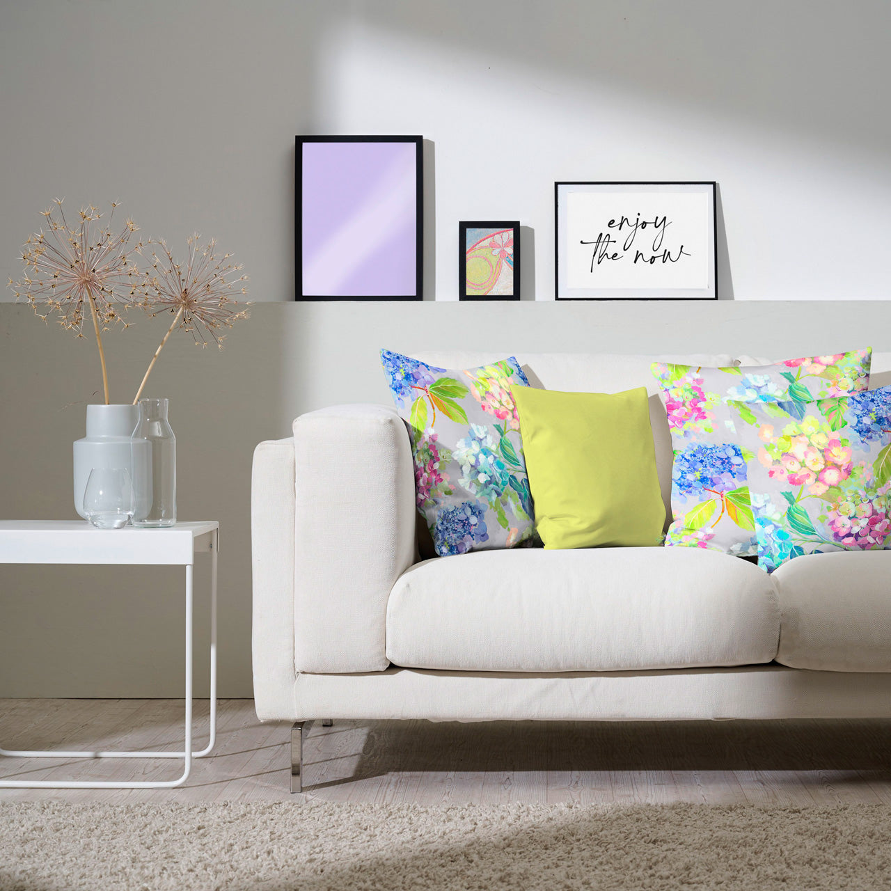 APELT 3108 Kissenbezug Hortensien im Aquarellstil