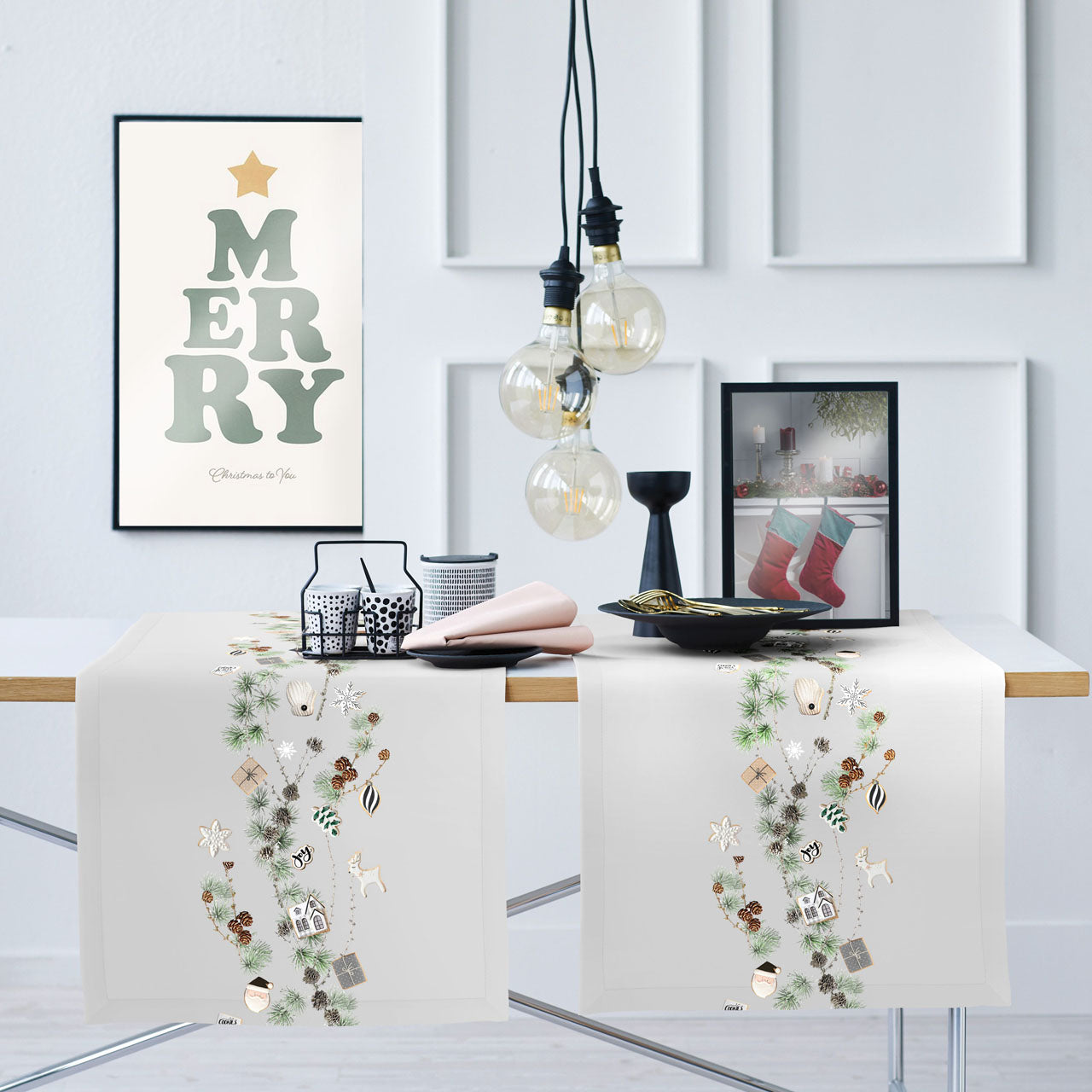 APELT 3711 Läufer Wintermotiv mit Lärchenzweigen