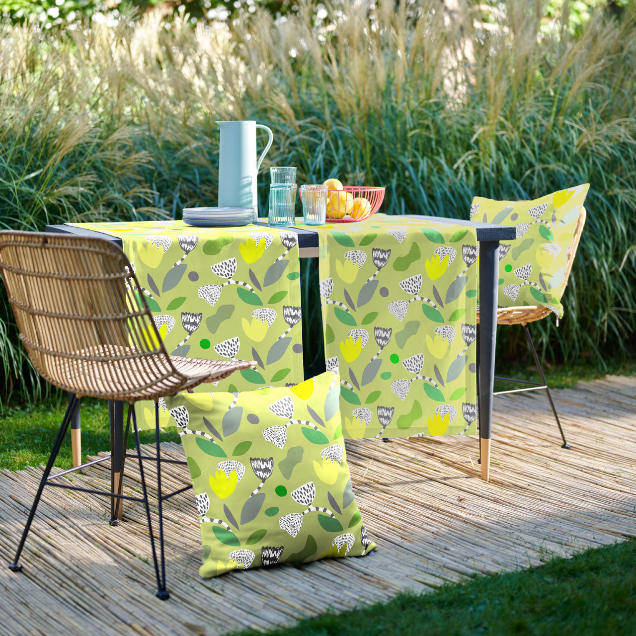 APELT 3807 Läufer Grafisches all-over Outdoor mit Fleckschutz