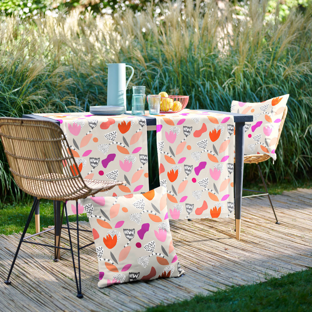 APELT 3807 Läufer Grafisches all-over Outdoor mit Fleckschutz