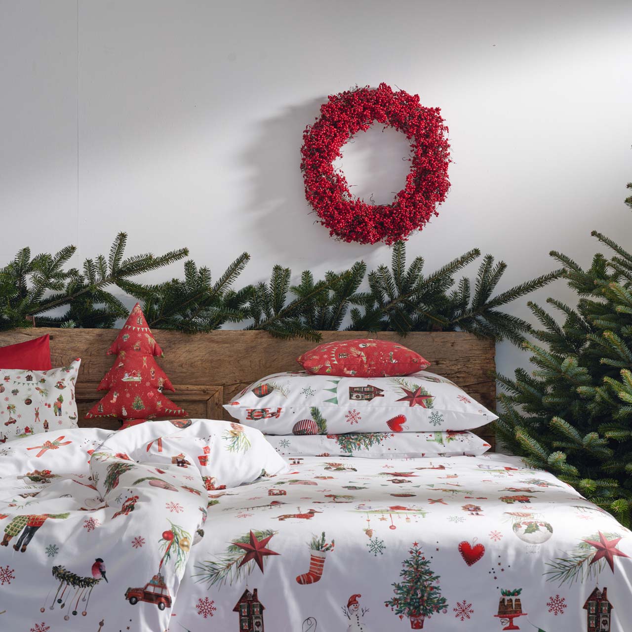 APELT 6200 Kissenbezug Winterwelt Motiv Christmas all over