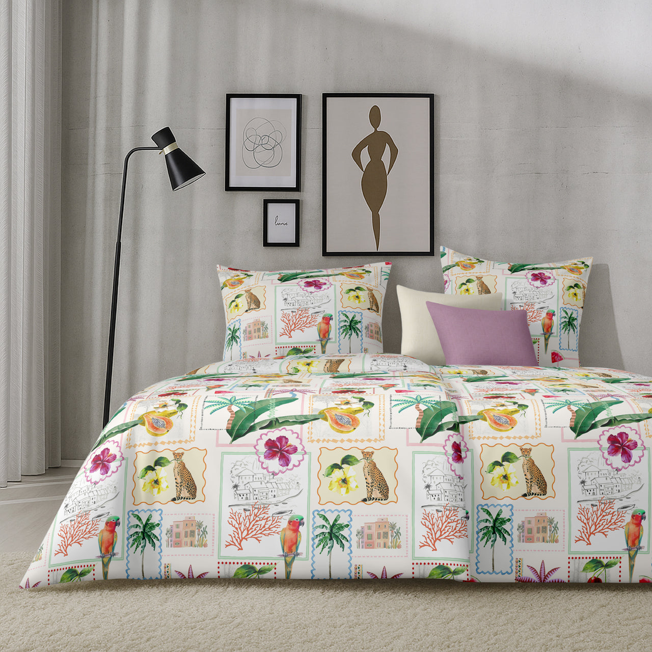 APELT Bahia Bettwäsche Baumwoll-Satin Patch mit karibischem Flair