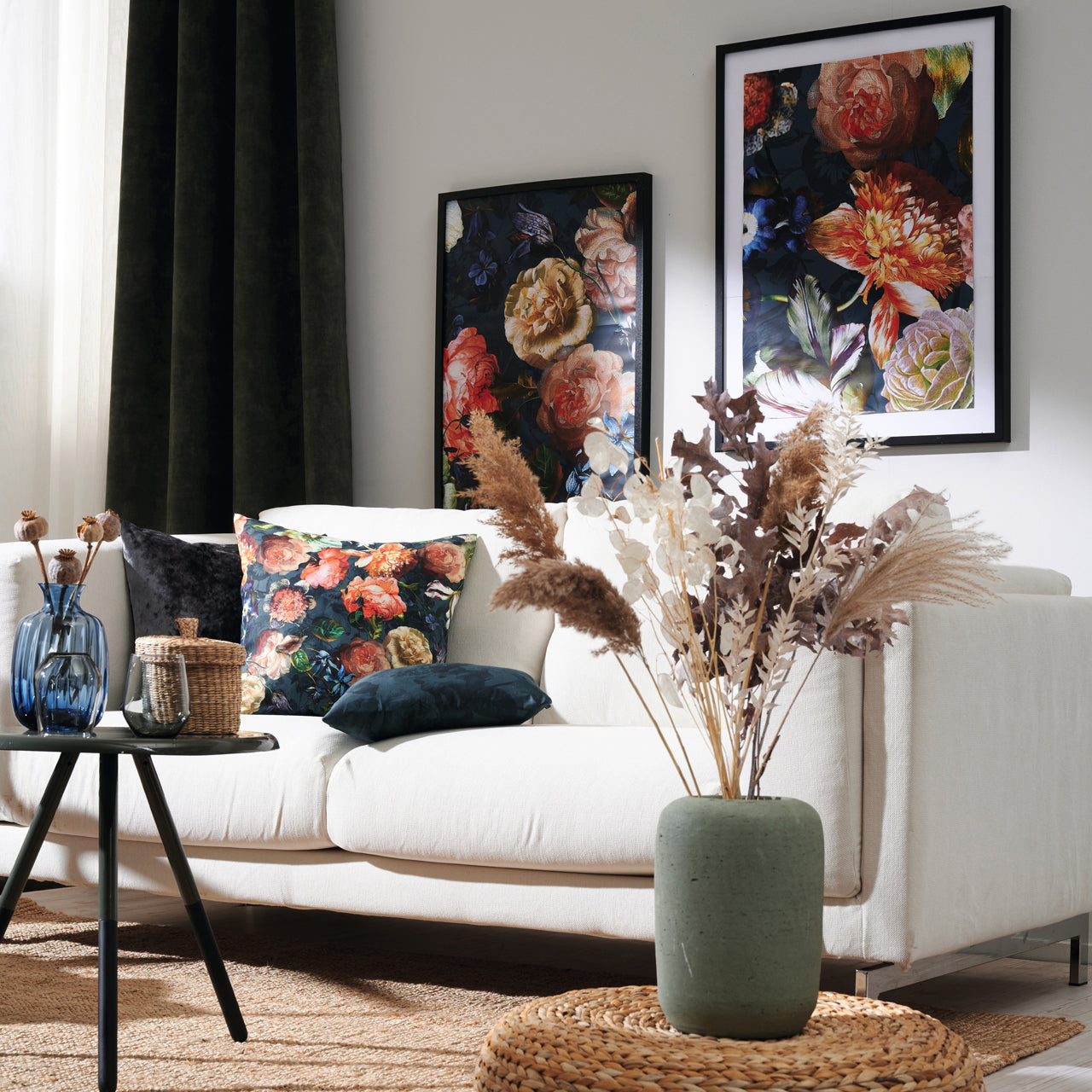 APELT 5255 Kissen Blüten Damast Uni Rosenallover