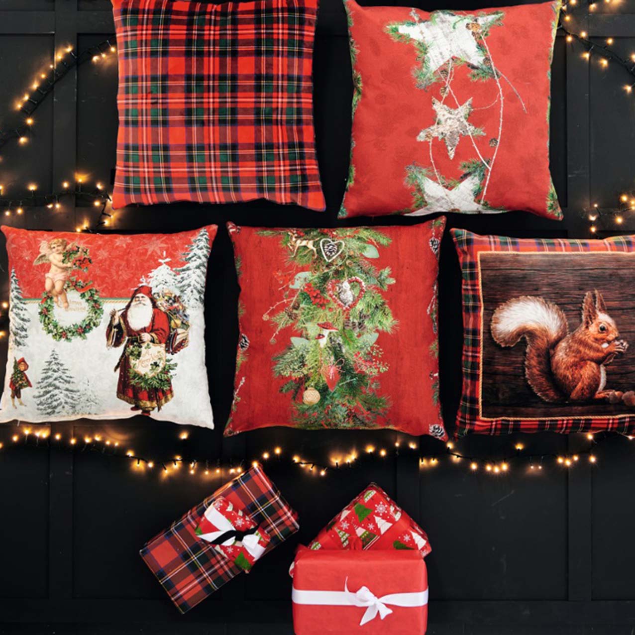 APELT 9529 Kissenbezug Winter Motiv Weihnachtsgirlande