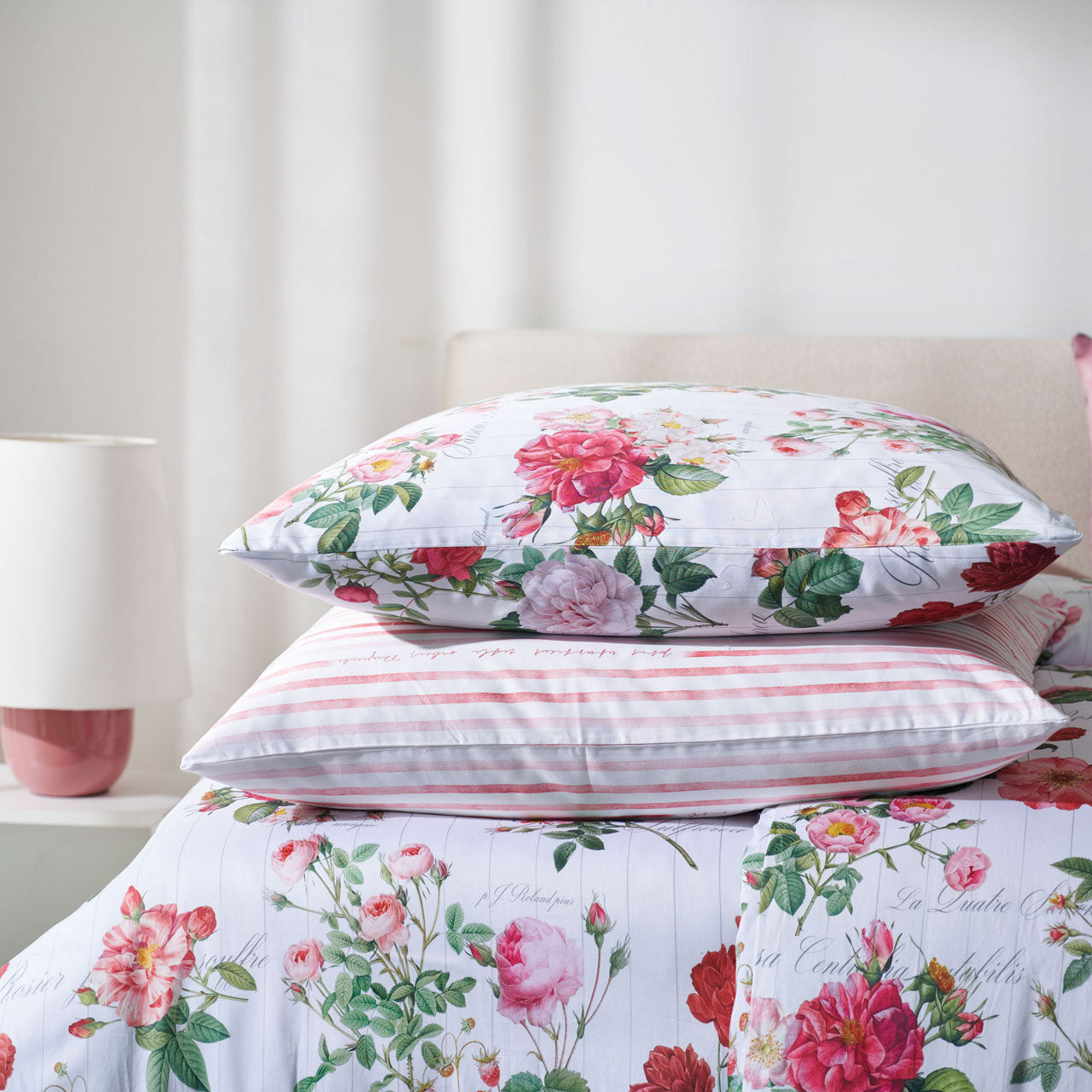 APELT Laura Bettwäsche Baumwoll-Satin Rosen all over