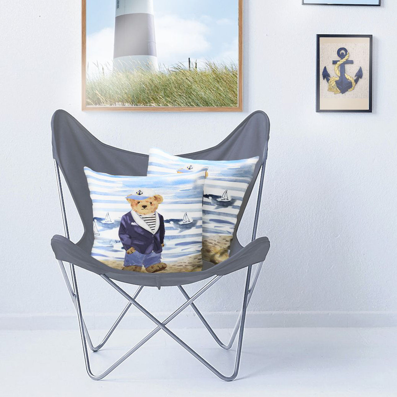 APELT Ole Kissen Kissenklassiker mit unserem Bären im Yacht-Stil