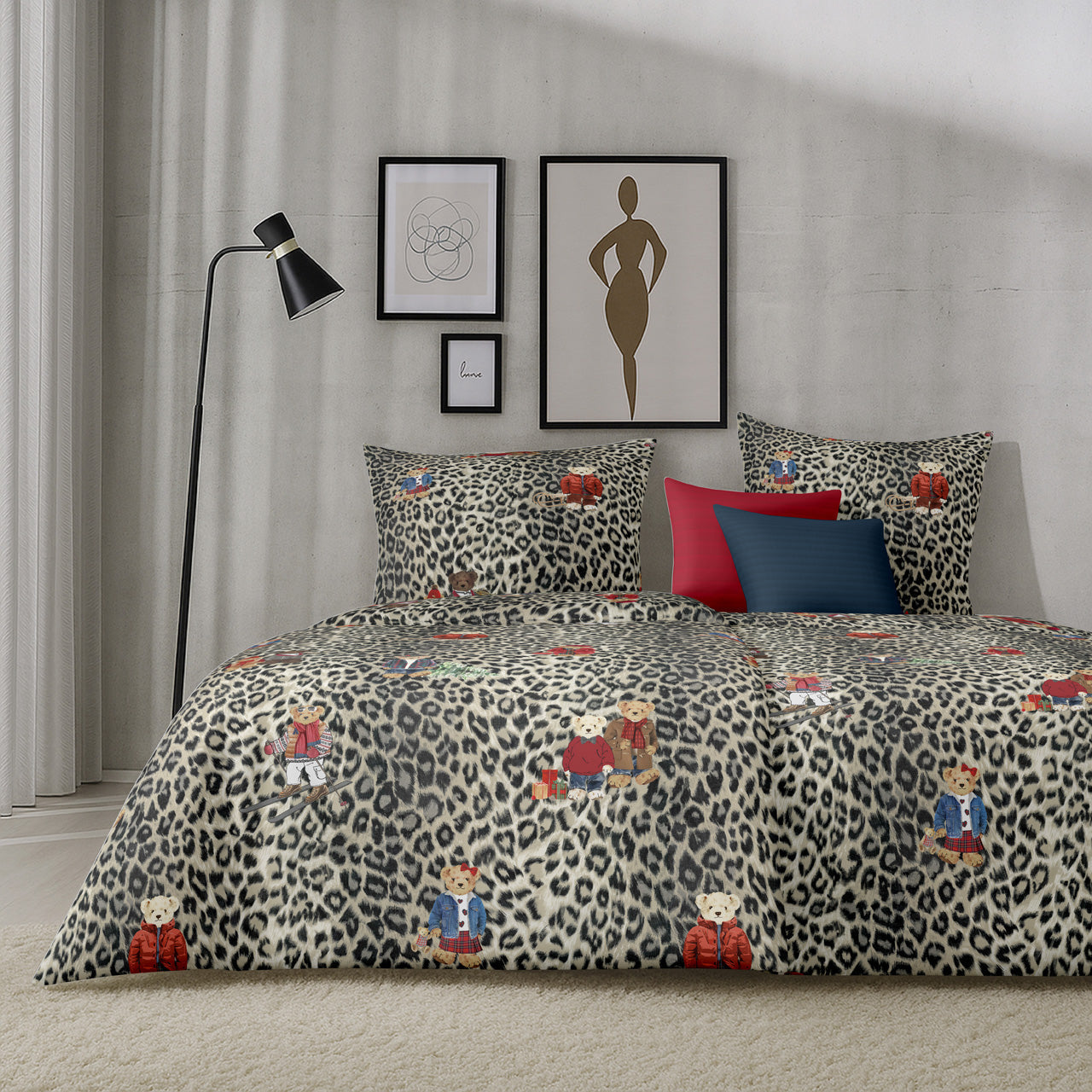 APELT Henry Bettwäsche Flanell Bärenkinder auf Leoprint