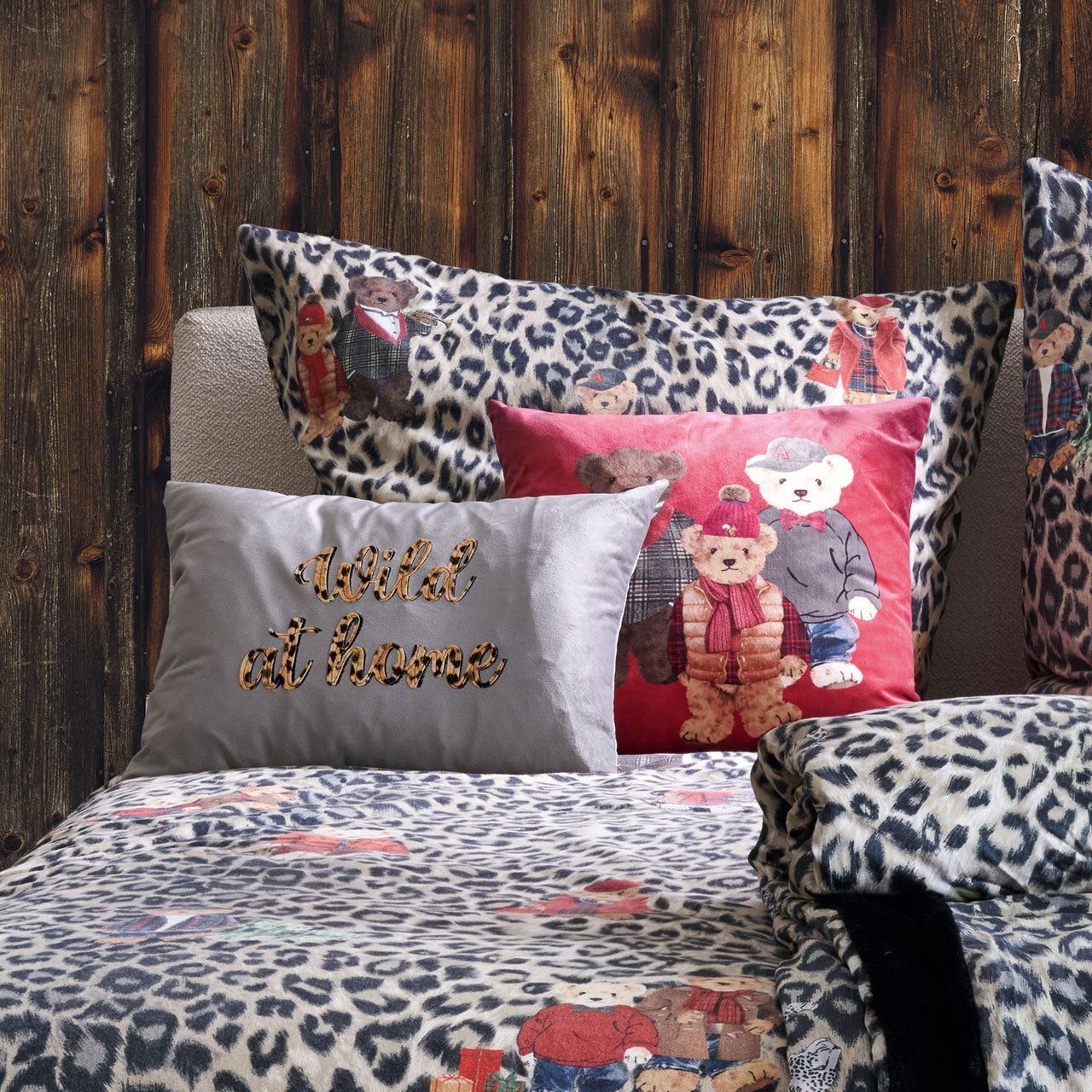 APELT Robby Kissenbezug Bären im Chalet-Style