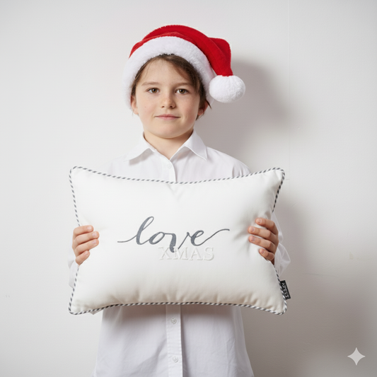 APELT 4685 Kissen Weihnachten Schriftmotiv Samt
