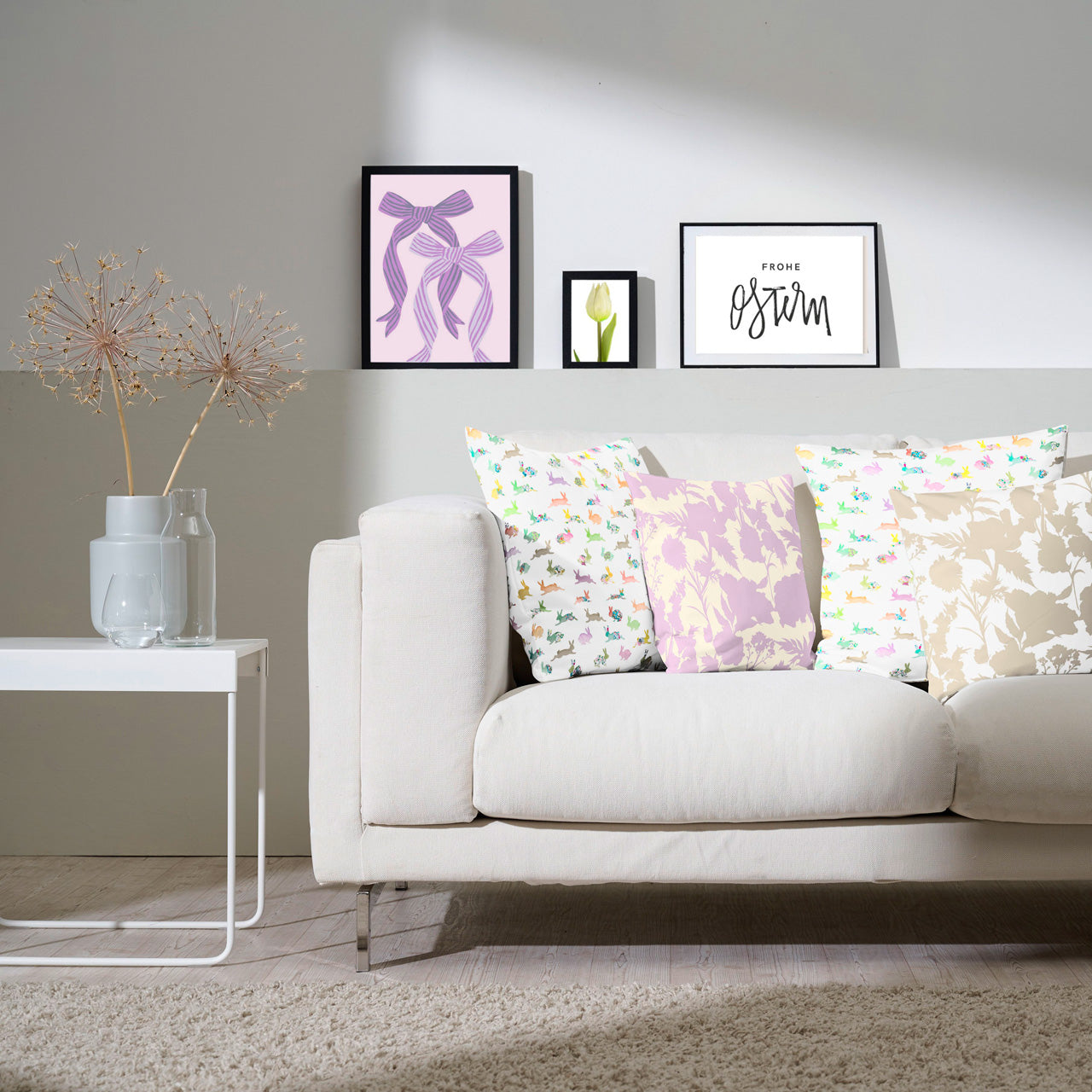 APELT 3101 Kissen liebevoll aquarellierten Häschen