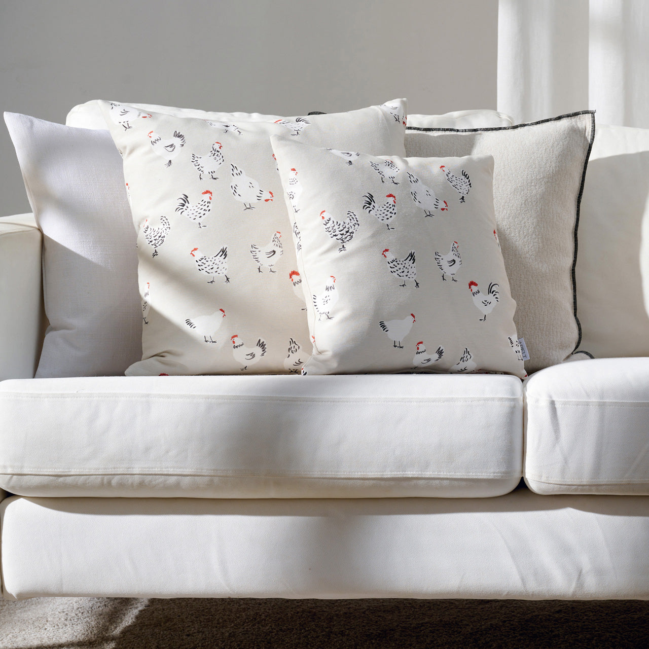 APELT 3102 Kissen Design mit Hühnern als all-over