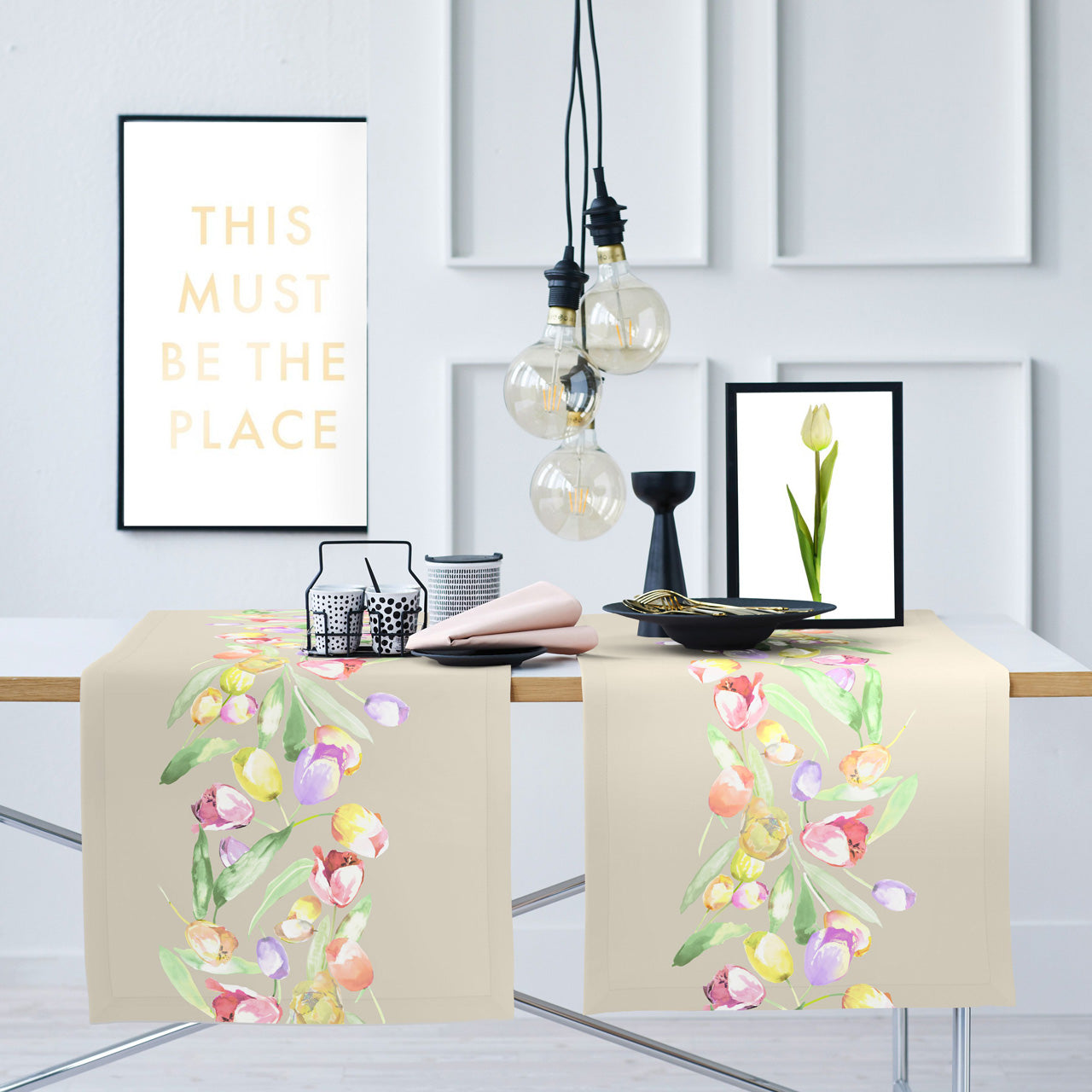 APELT 3106 Tischläufer Tulpen-Motiv