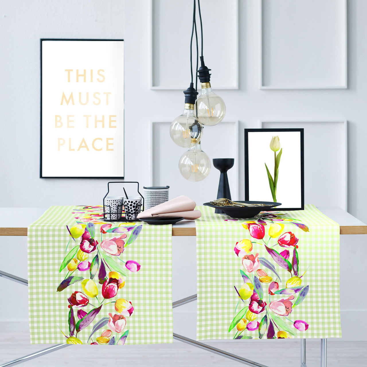 APELT 3106 Tischläufer Tulpen-Motiv