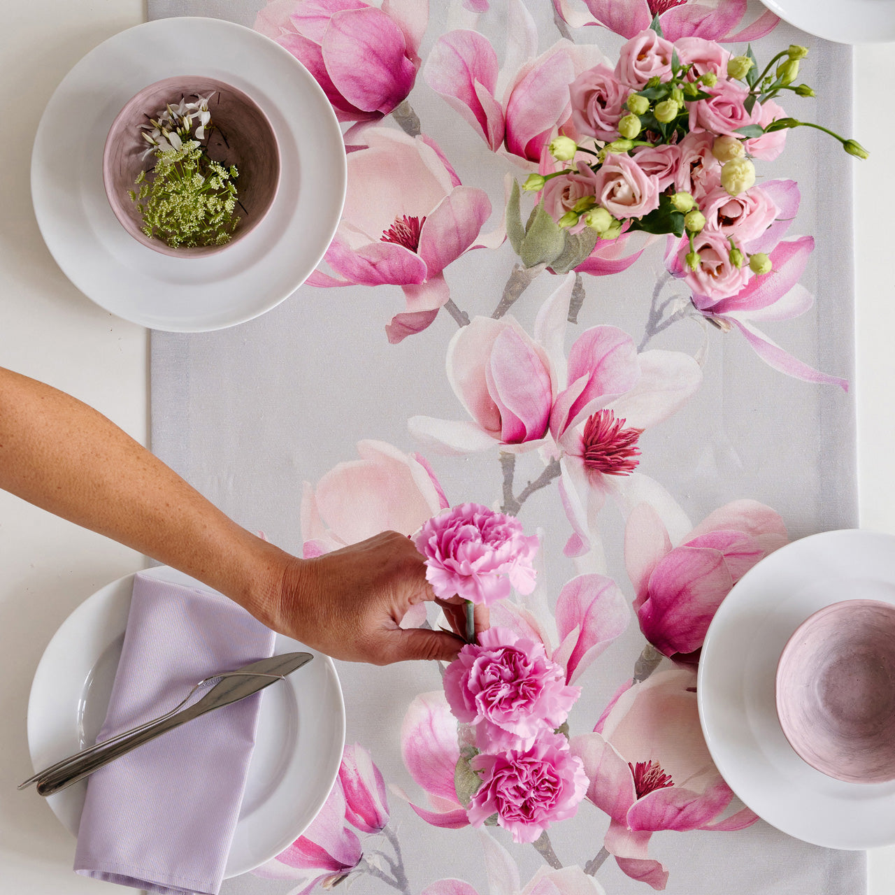 APELT 3107 Kissen Magnolien-Motiv