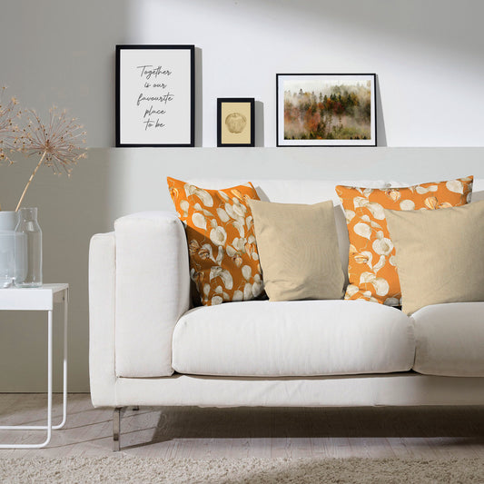 APELT 3400 Kissen zarte Herbstblätter und Physalisschoten