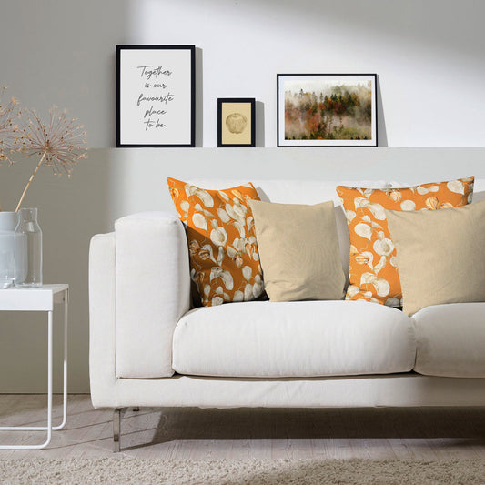 APELT 3400 Kissen zarte Herbstblätter und Physalisschoten