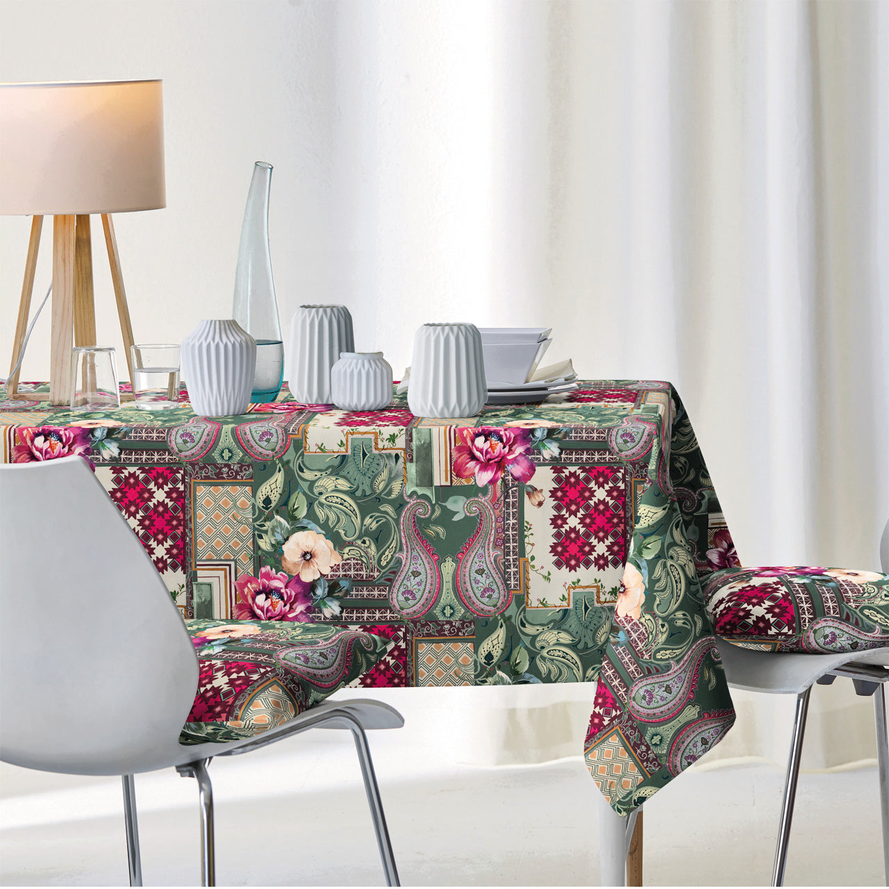 APELT 3403 Tischdecke Blumen und Ornamente im boheme-style