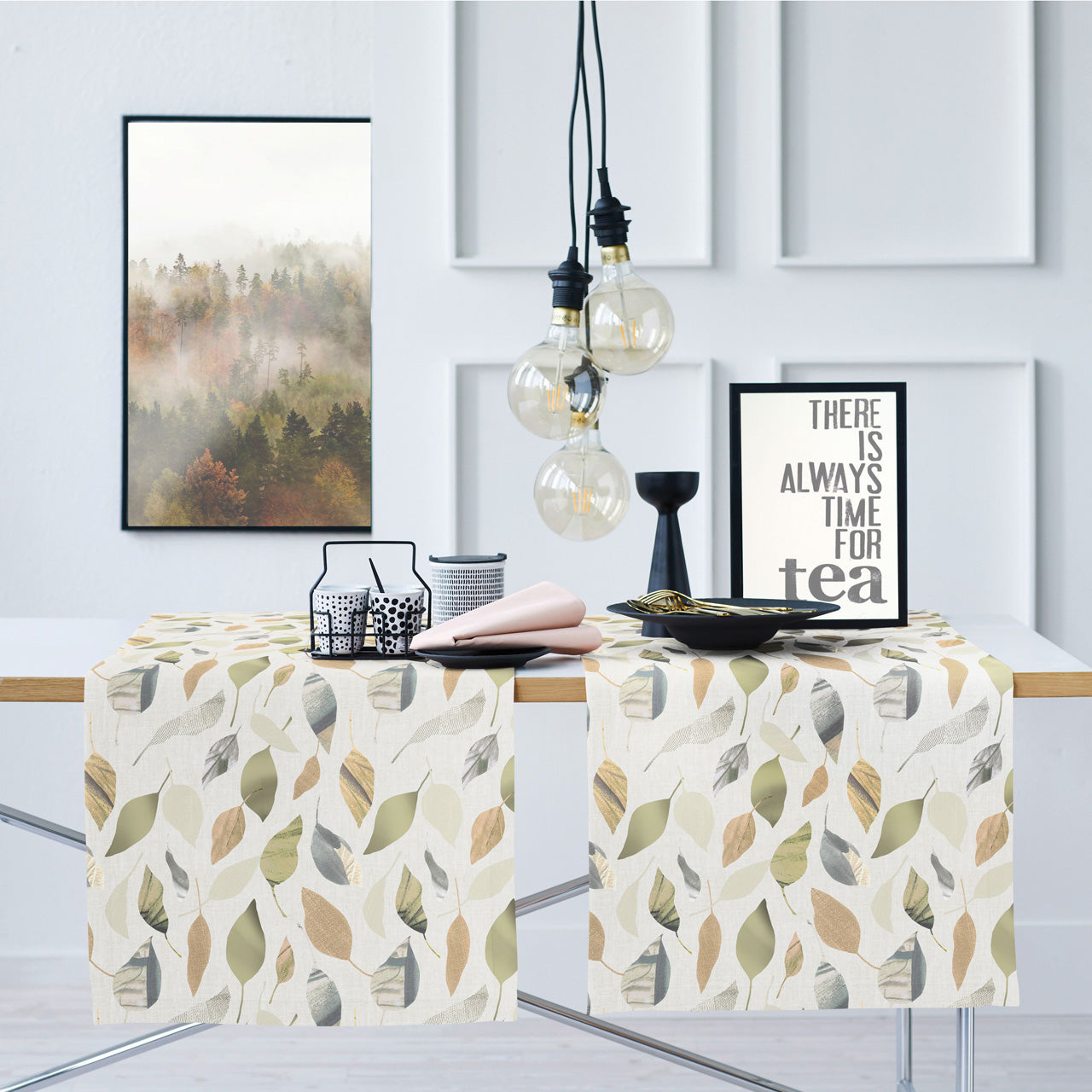 APELT 3406 Läufer Grafisch interpretierte Herbstblätter