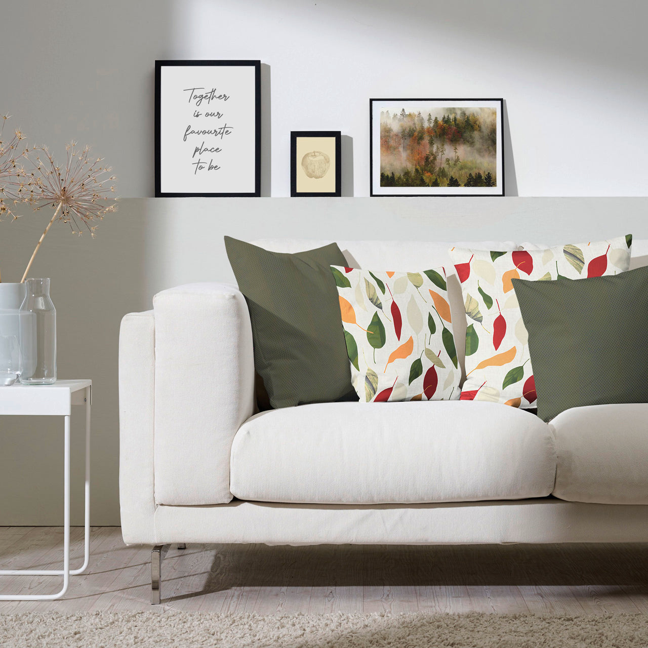 APELT 3406 Kissenbezug Grafisch interpretierte Herbstblätter