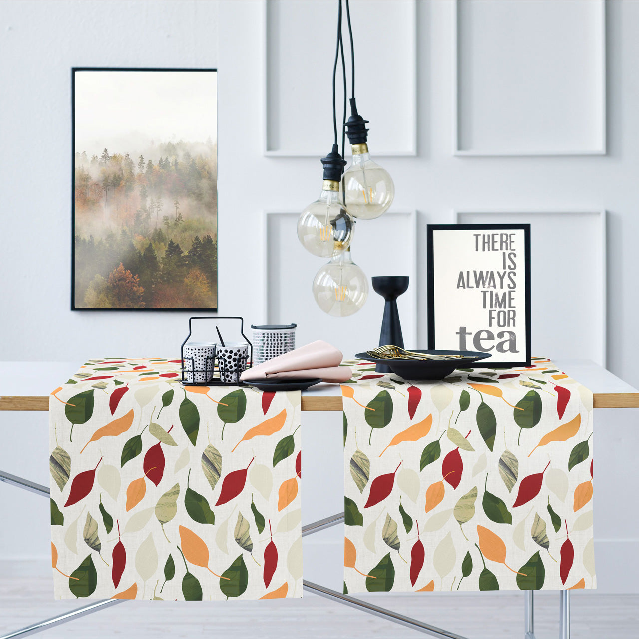 APELT 3406 Läufer Grafisch interpretierte Herbstblätter