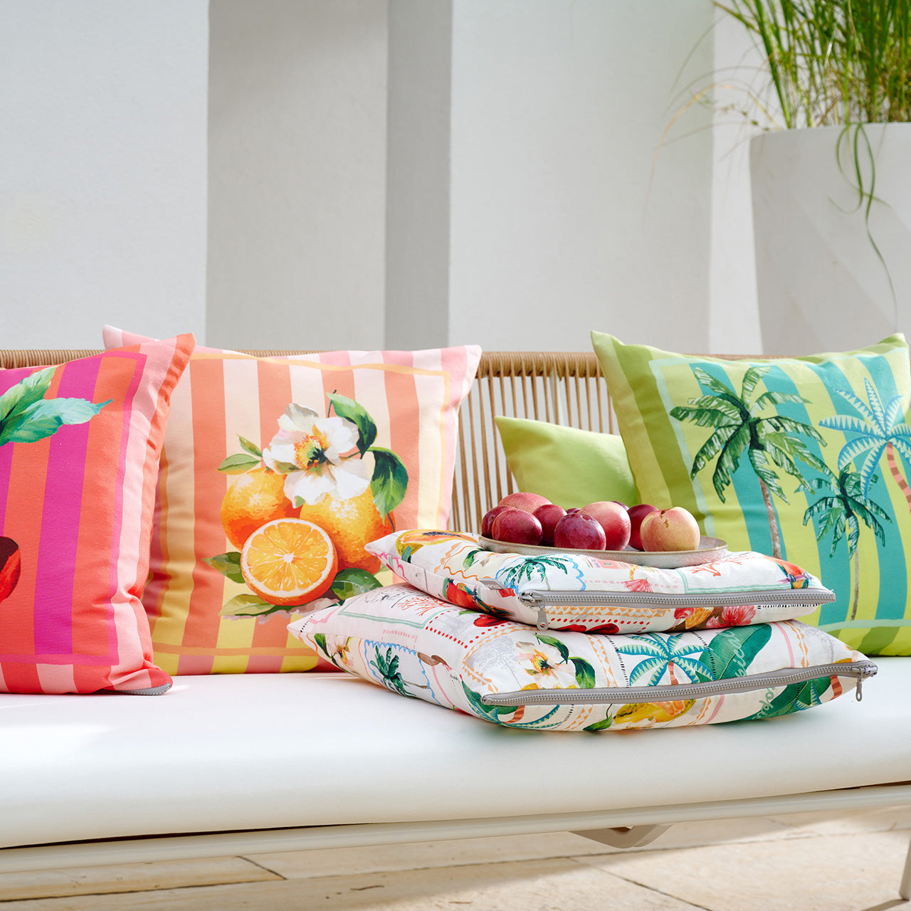APELT 3814 Kissen exotisches Patchdesign in Outdoorqualität mit Fleckschutz