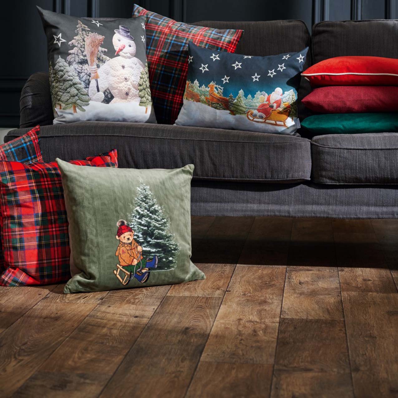 APELT 4695 Kissenbezug Weihnachten Motiv Samt