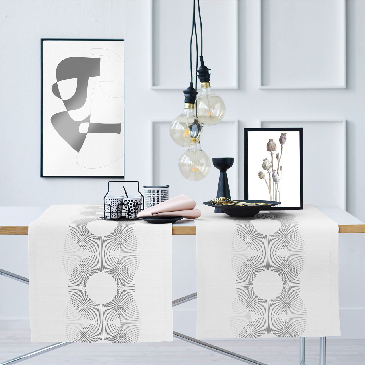 APELT 5232 Läufer grafisches Design mit Kreisen