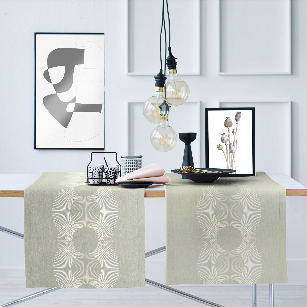 APELT 5232 Läufer grafisches Design mit Kreisen