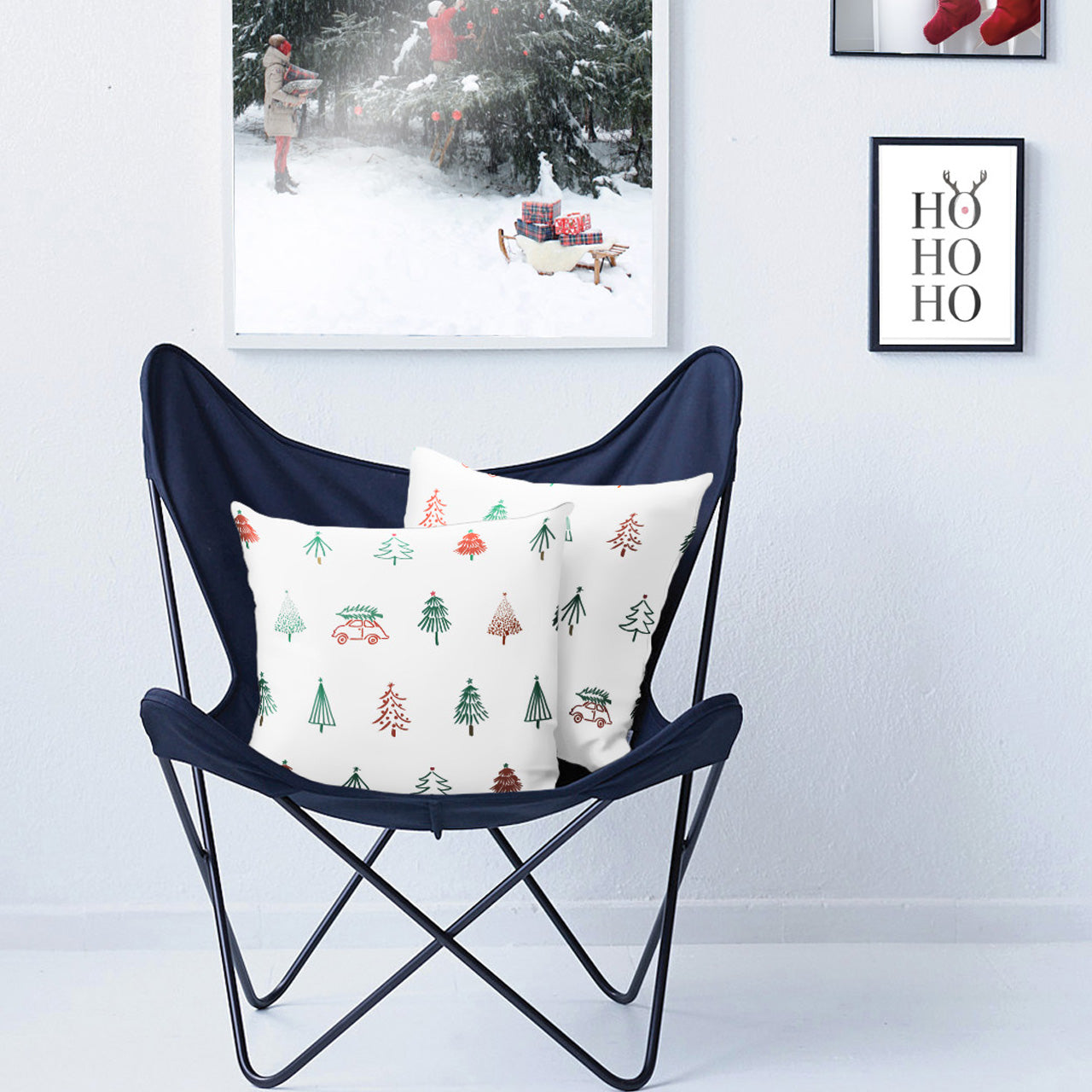 APELT 5825 Kissen handgezeichneten Tannenbaumformen