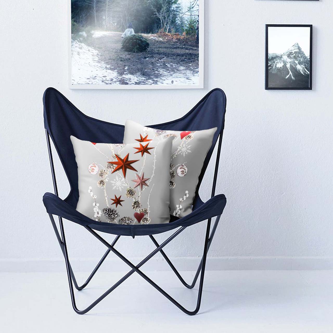 APELT 6204 Kissenbezug Winter Motiv Winterzweige