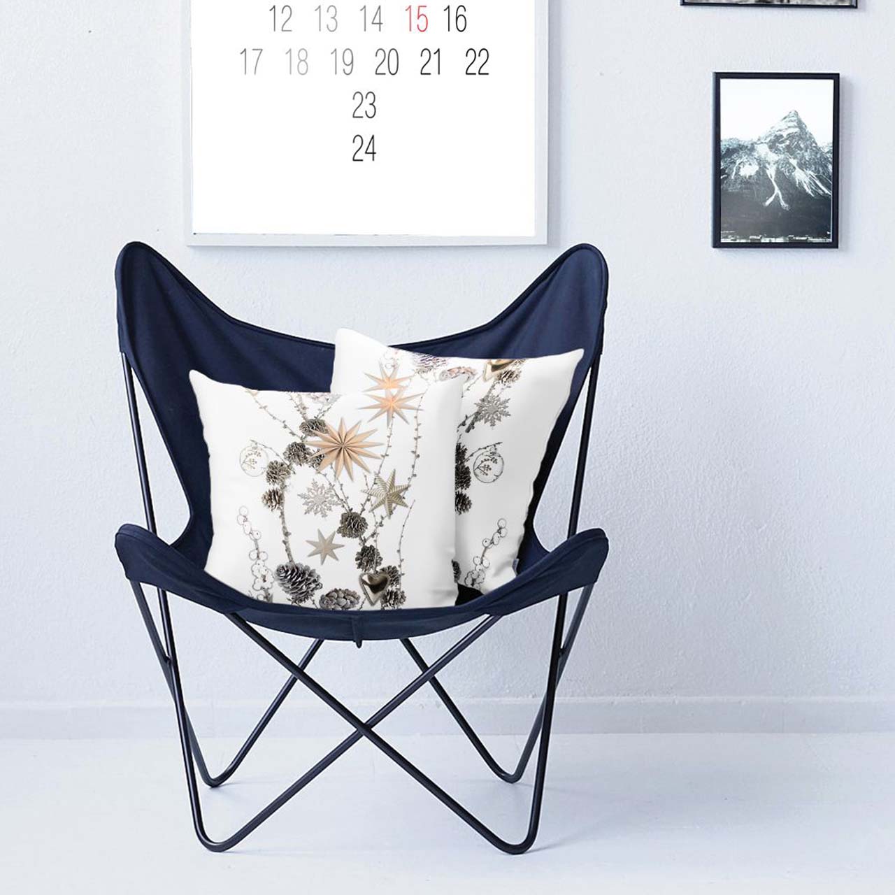 APELT 6204 Kissenbezug Winter Motiv Winterzweige