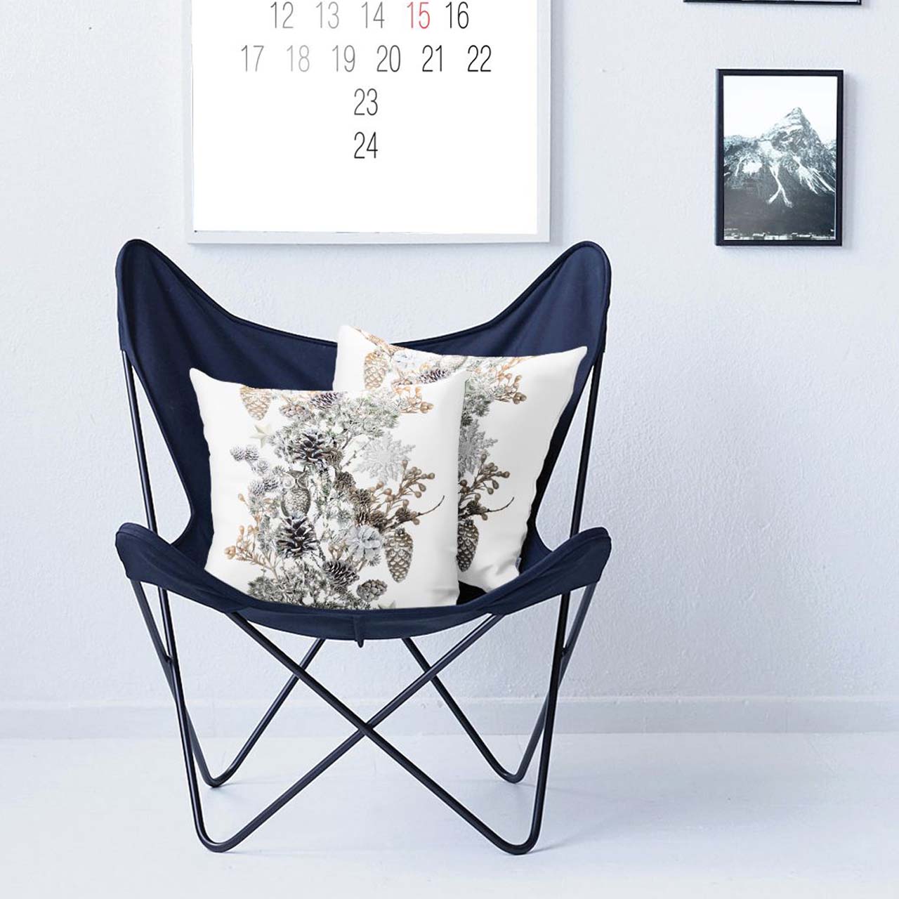 APELT 6205 Kissenbezug Winter Motiv Winterzweige