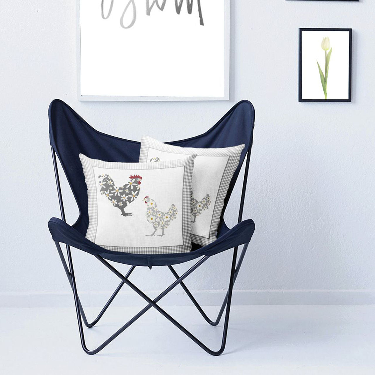 APELT 6711 Kissen Frühlingsmotiv Hahn & Huhn