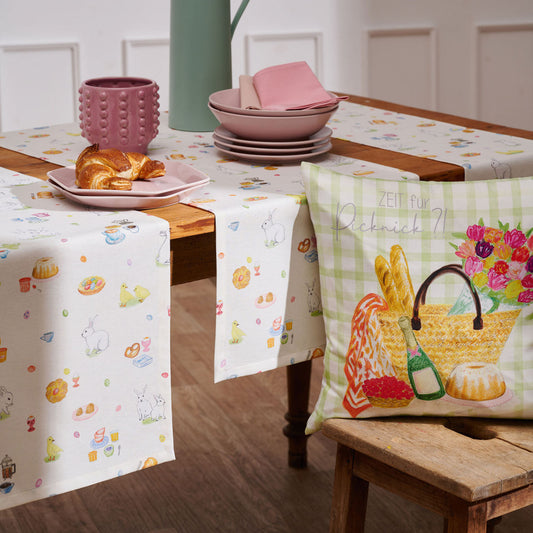 APELT 6716 Tischläufer Ostermotiv Häschen all over