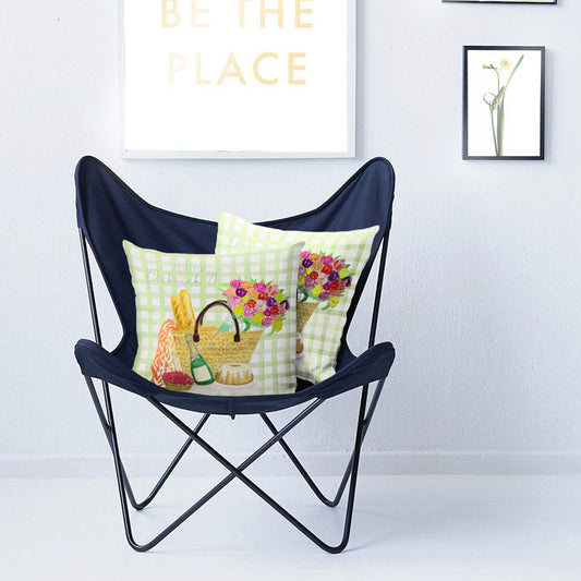 APELT 6726 Kissenbezug aquarelliertes und interpretiertes Picknick