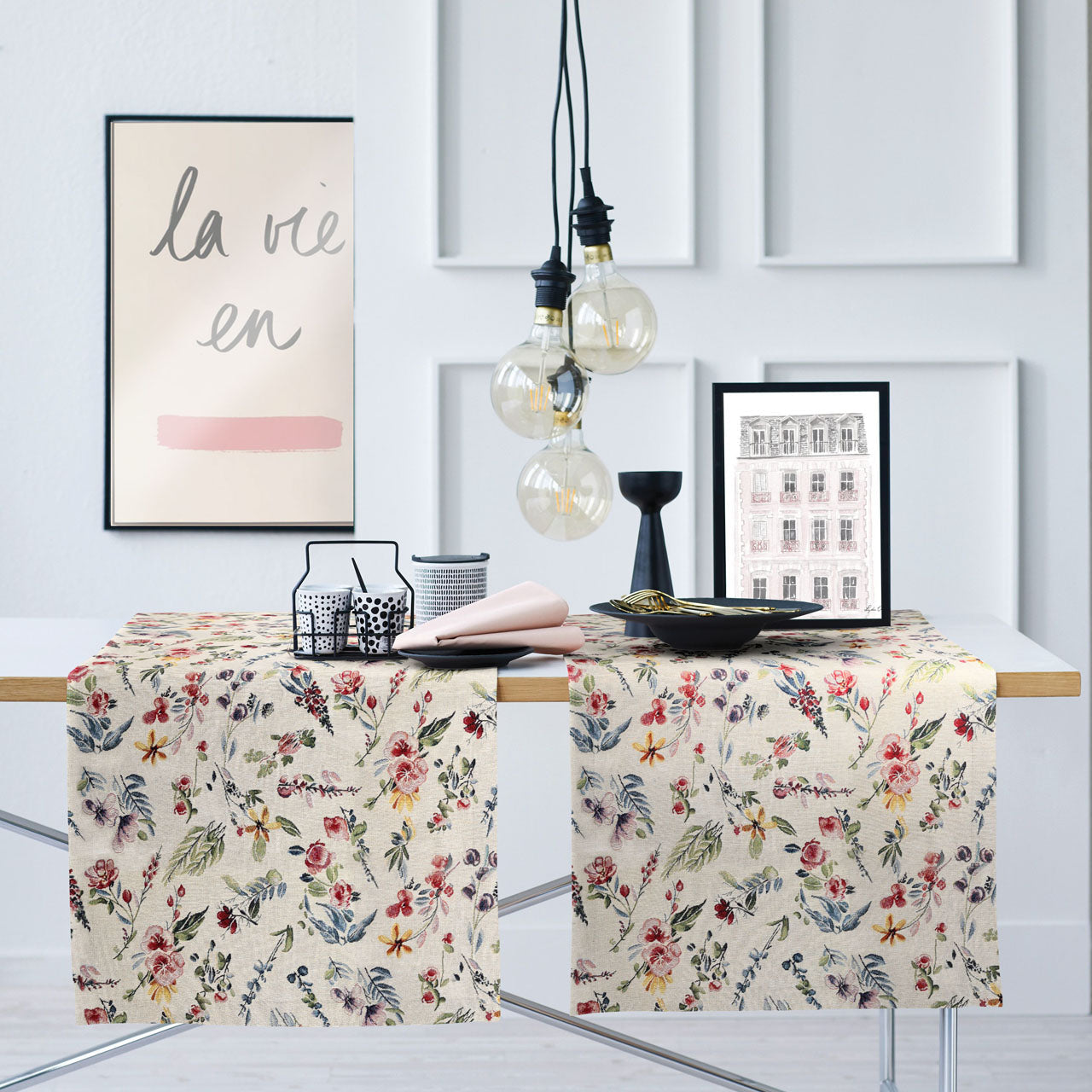 APELT 6729 Läufer all-over mit Streublumen