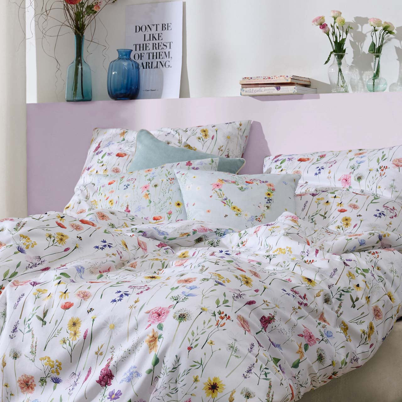 APELT 6816 Kissen Frühjahrsblüten Blütenherz