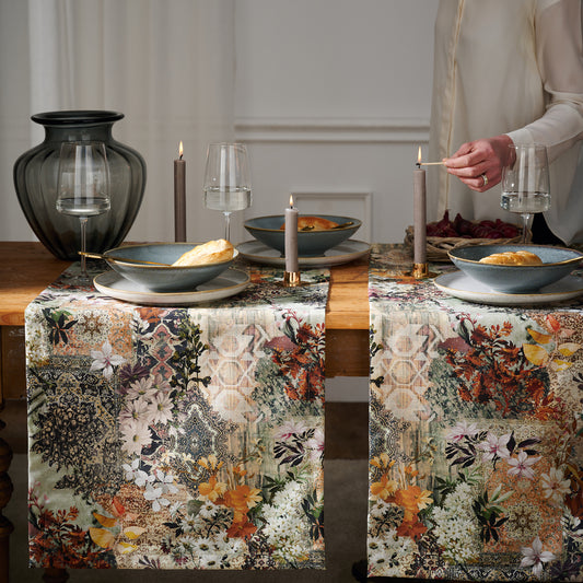 APELT 7401 Läufer Stylisches Patch mit Herbstblüten
