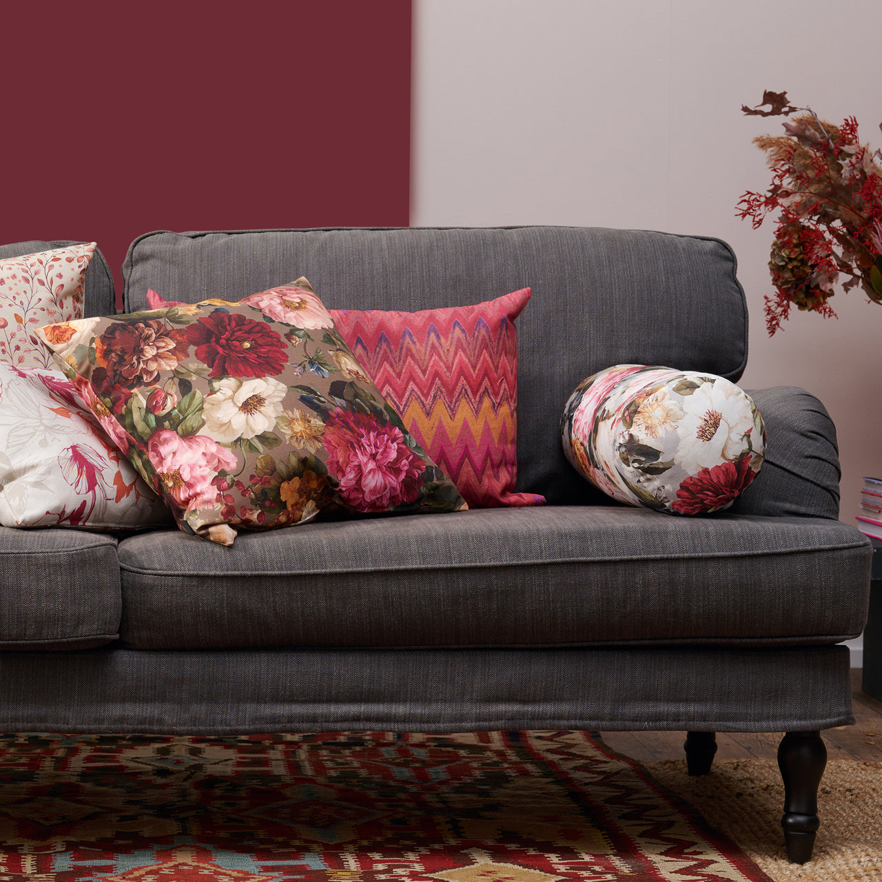 APELT 7405 Kissen Blumenmotive im englischen Landhausstil