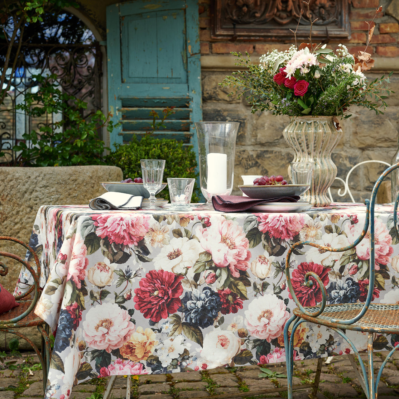 APELT 7405 Läufer Blumenmotive im englischen Landhausstil
