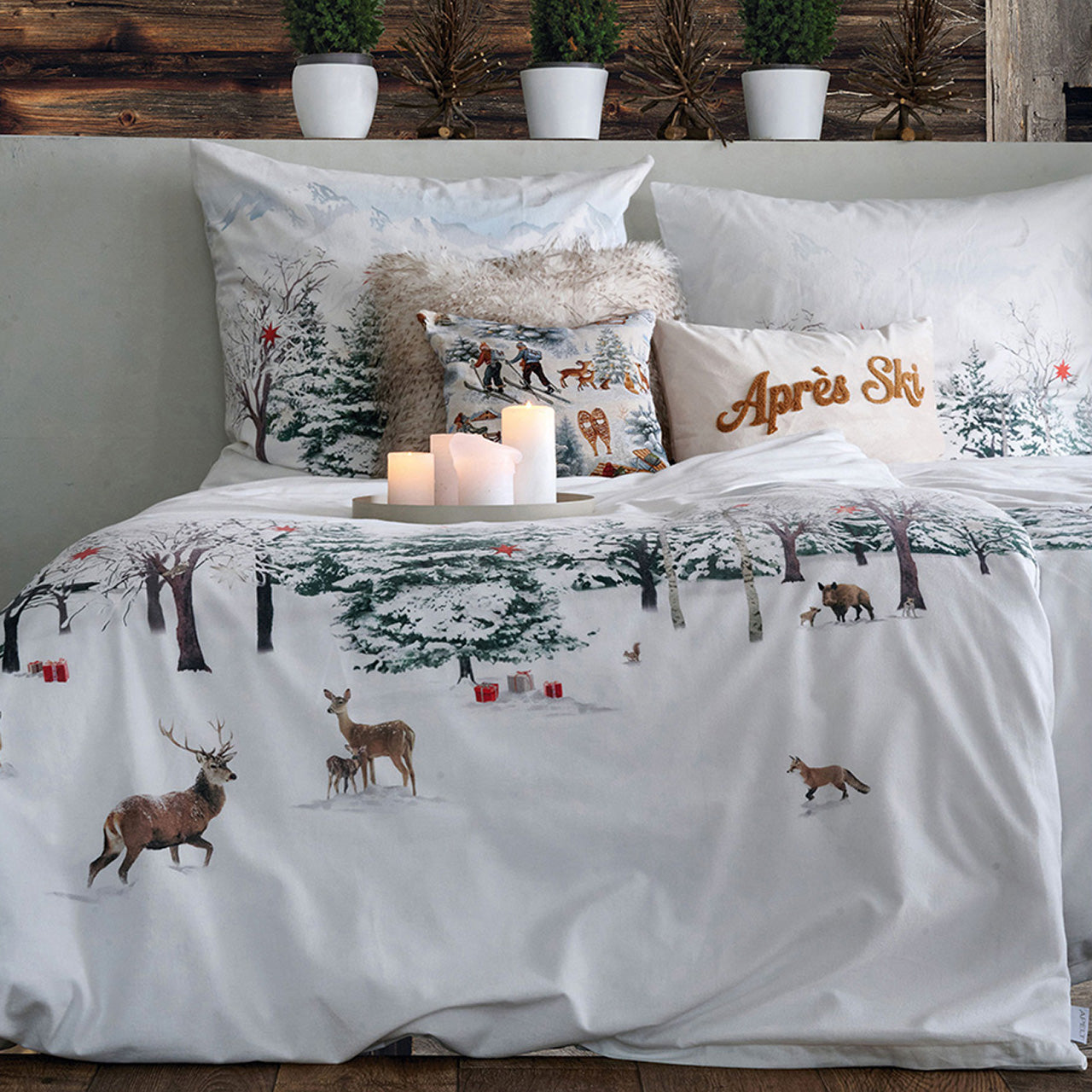 APELT Apres Ski Samtkissen mit Stickerei