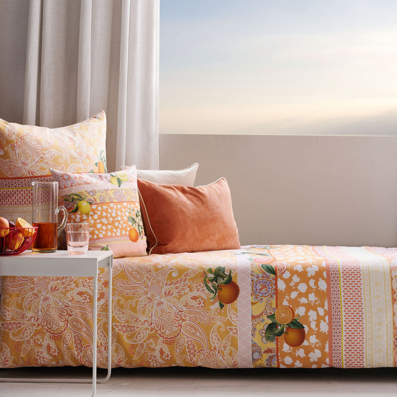 APELT Aurora Bettwäsche Baumwoll-Satin Paisley Motive in Streifen