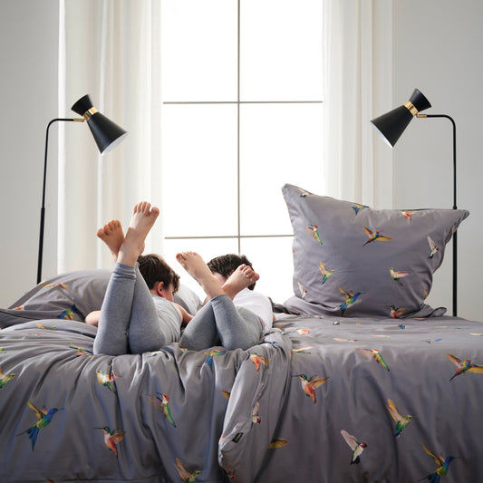 APELT Kolibri Bettwäsche Baumwoll-Satin Kolibri bunte Vögel