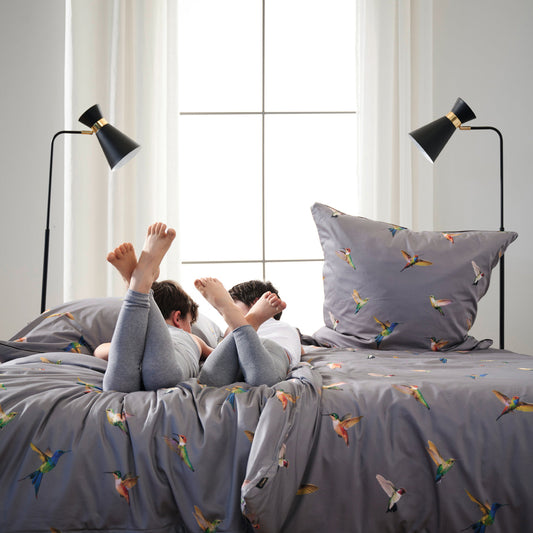 APELT Kolibri Bettwäsche Baumwoll-Satin Kolibri bunte Vögel