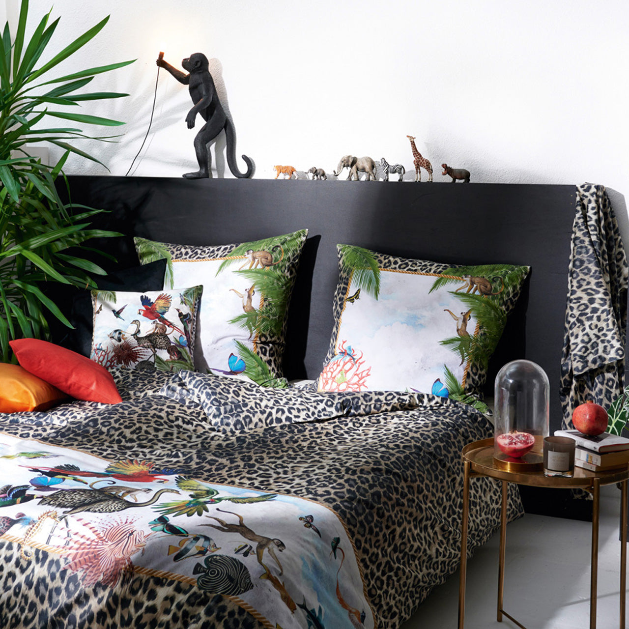 APELT Louis Bettwäsche Baumwoll-Satin exotische Tiere im Dschungel