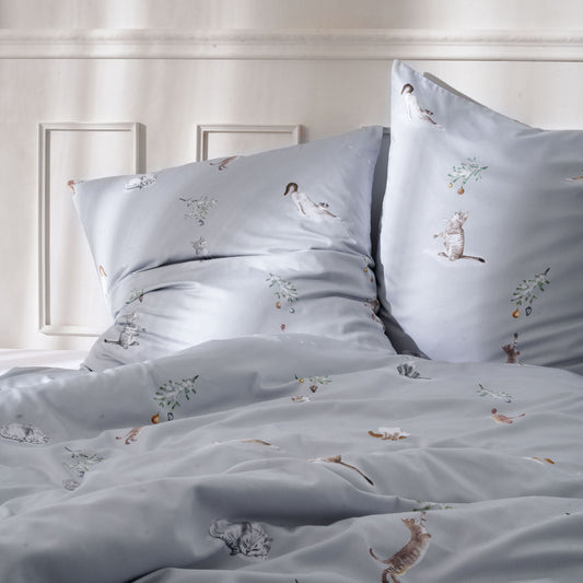 APELT Cats Bettwäsche Baumwoll-Satin aquarellierten Katzenmotive