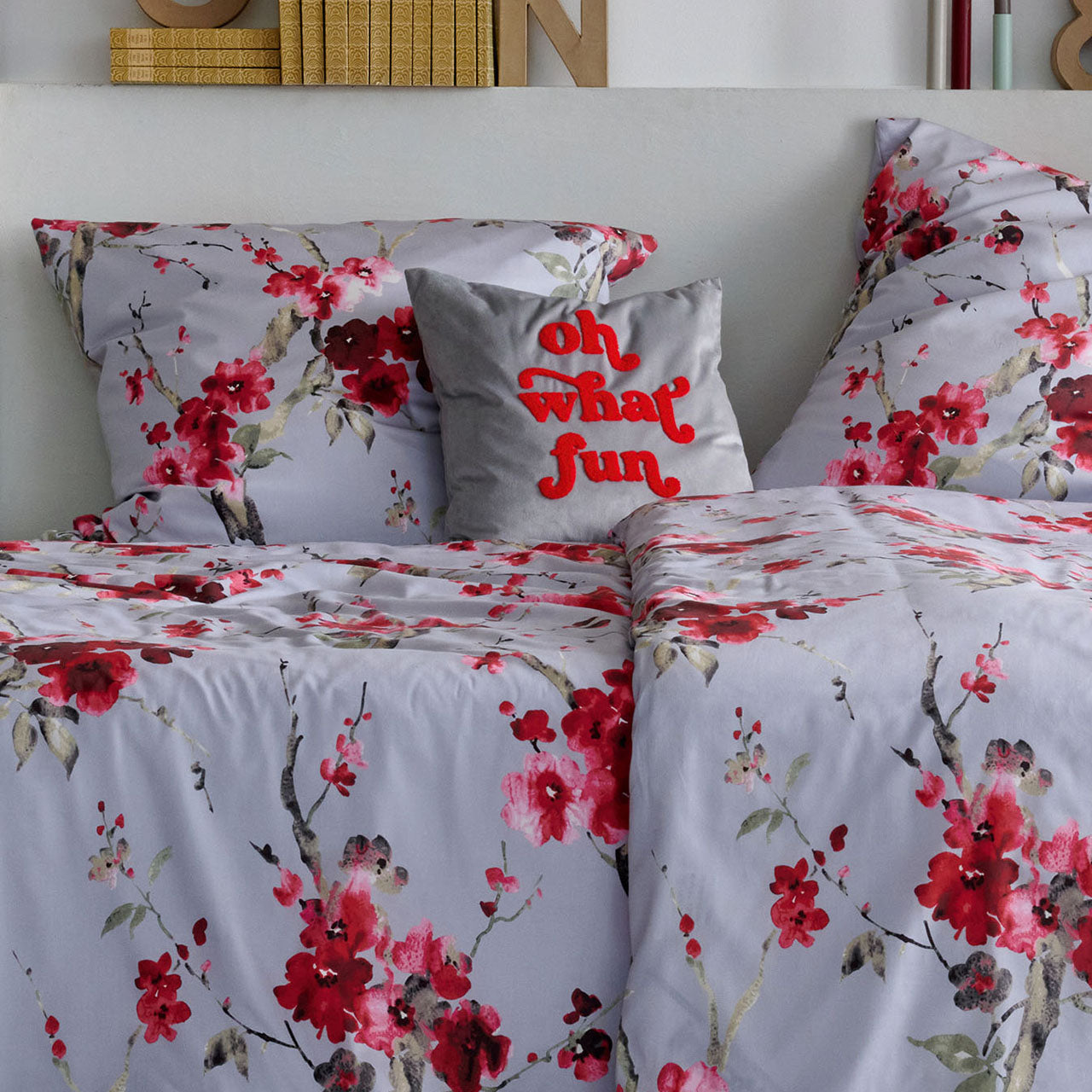 APELT Fun Samtkissenbezug mit Stickerei