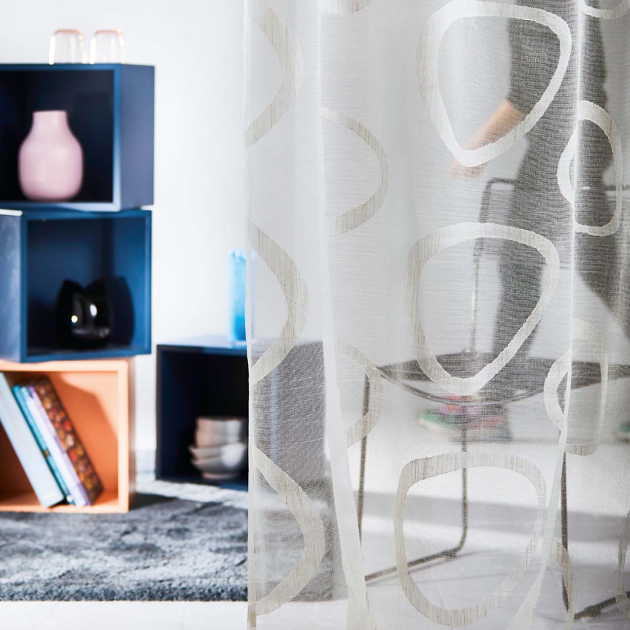 APELT Calypso Ösenschal Transparent Naturoptik Scherli grafisch