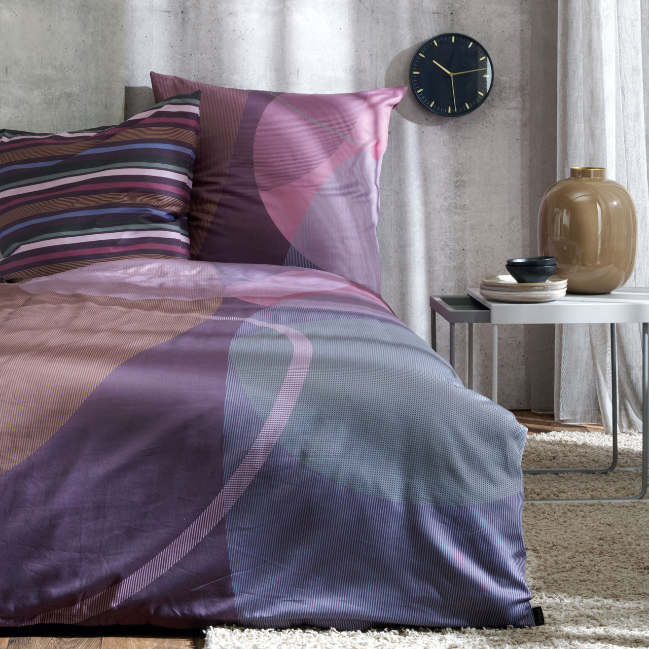 APELT Geo Bettwäsche Baumwoll-Satin Streifen