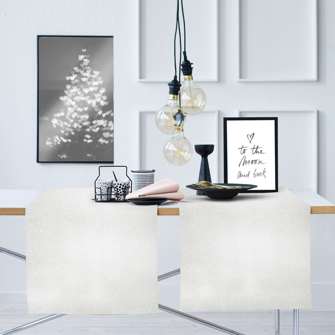 APELT Läufer Kunstleder mit Glitzer